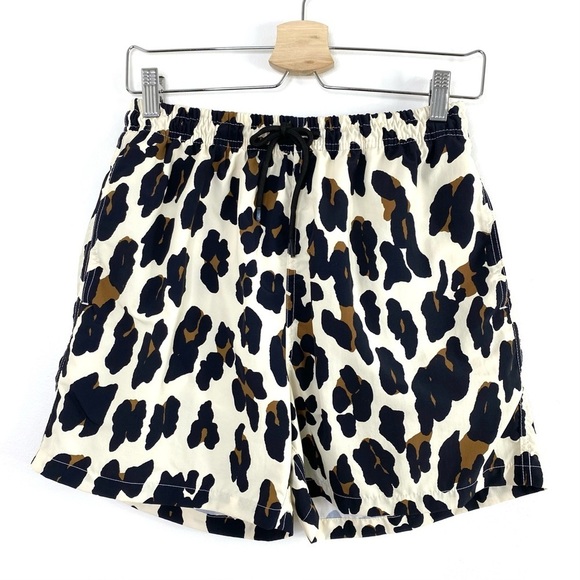 Solid & Striped Leopard Print Swim Board Shorts - Picture 2 of 9